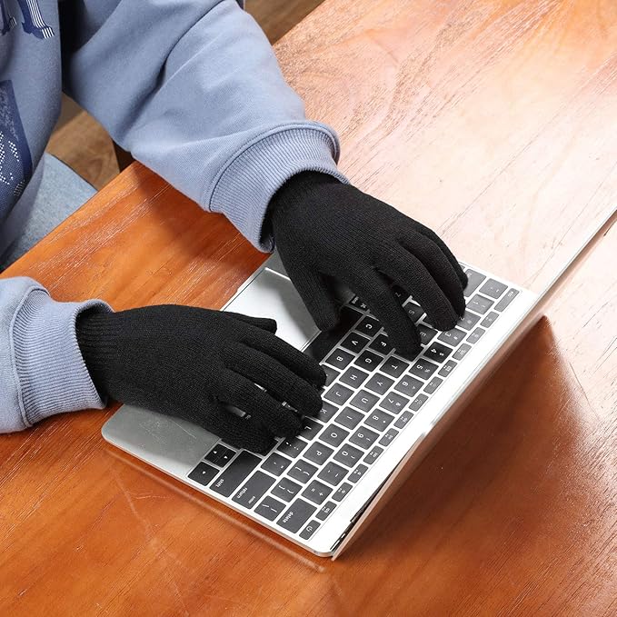 SATINIOR Magic Winter Gloves Unisex Gloves Knit Stretchy Mitten Full Fingers Warm Mitten for Men Women Sports