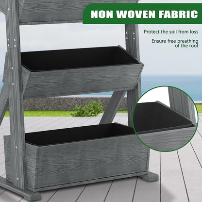 Wooden Vertical Raised Garden Bed, 4 Tier Garden Planters Raised Beds Freestanding Plant Stand Flower Rack Wooden Planter Box for Plants Herbs Flowers Vegetables Outdoor Indoor Gardening