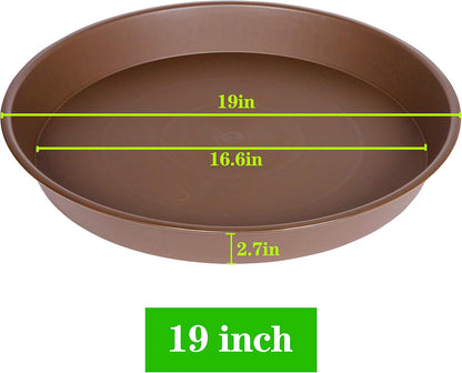 2 Pack of Plant Saucer 19", 2.3" Depth, 18 19 inch Plant Tray Saucer, Plant Dish for The Garden, Large Plant Saucer (19", Chocolate)