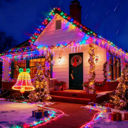 [6 Pack] Solar String Lights Multicolored, 236 FT 600 LED Solar Twinkle Light Outdoor with 8 Modes & Memory Function, Solar Christmas Lights Waterproof Chrismas Lights for Xmas Tree Party Decorations