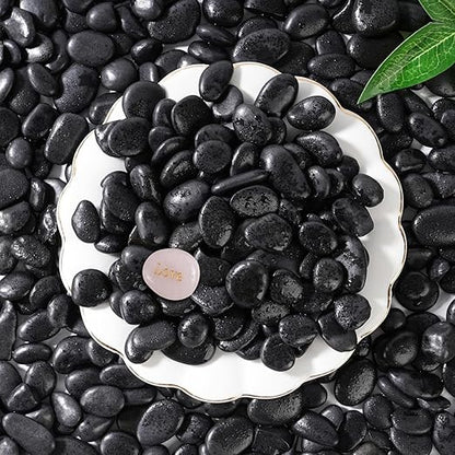 SIDONG 5 LB Black River Rocks, 0.3-0.5 Inches High Polished Pebbles for Indoor Plants, Aquarium Rocks Used in Fish Tank, Decorative Stones for Plants, Vases, Home Décor, Crafting, Garden Landscaping