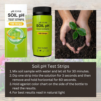 Sper Scientific 310007 Soil pH Test Strips - Quick and Accurate Testing for Home Gardening, Farming & Landscaping - Measures pH 3.5 to 9.0-100 Easy-to-Use Strips for Optimal Plant Growth