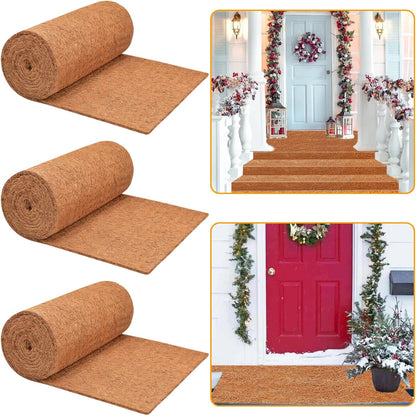 3 Pack Thickened No Slip Ice and Snow Carpet-16×118x0.28in Natural Coconut Fiber Carpet Mat Walking Safety, Winter Walkway Carpet Runner for Front Door Hallway Stairs Outdoor Patio Porch Garden