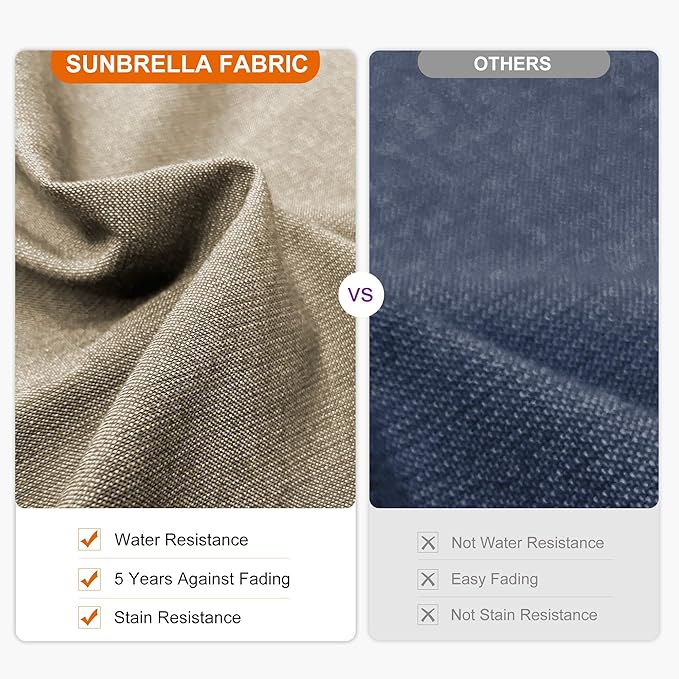 PURPLE LEAF 12ft Patio Umbrella Outdoor Square Umbrella Large Cantilever Umbrella Windproof Offset Heavy Duty Sun Garden Deck Pool Patio, Spectrum Sand