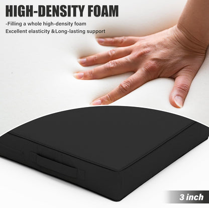 Patio Chair Cushions 17 X 16 X 3 Inch Waterproof Outdoor Seat Cushions for Patio Furniture, Outdoor Sofa Couch Pads with Ties & Handle, Set of 2, Black