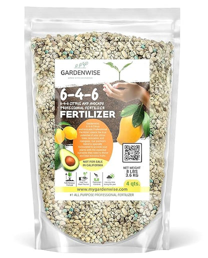 6-4-6 Avocado and Citrus Tree Professional Fertilizer Plant Food for Outdoor/Indoor Gardening; Quick-Release Nitrogen Fertilizer; Orange, Lime, Avocado and Lemon Tree Fertilizer (4 QUARTS)
