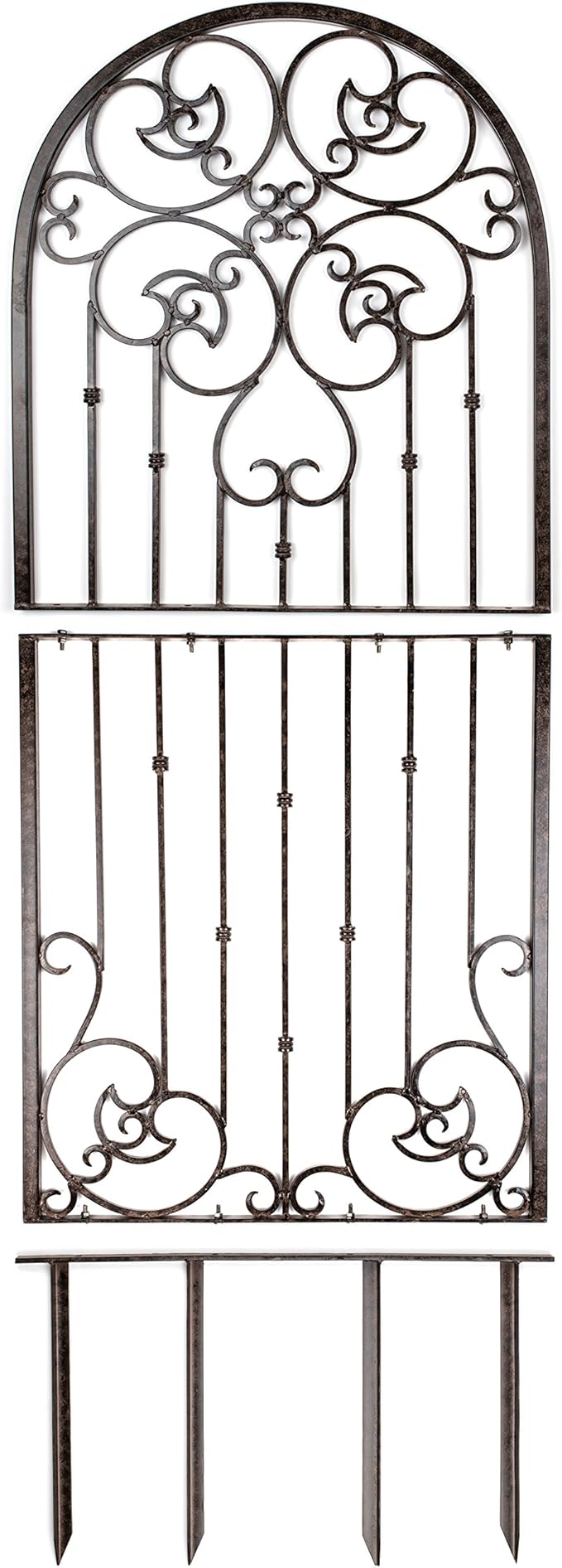 H Potter Garden Trellis for Climbing Plants Metal Wrought Iron Outdoor Wall Panel for Vines Flowers