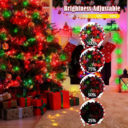 Voice Control 88ft 240LED Smart Christmas String Lights Outdoor/Indoor | String Lights Plug in with Remote, 12Modes, 7Voice Commands & Timers, Christmas Twinkle Light for Xmas Tree Decor (Red & Green)