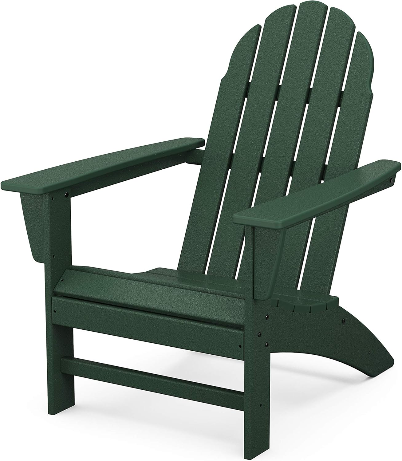 Polywood Vineyard Adirondack Chair, Green - Heavy Duty HDPE Patio Furniture for Outdoor, Deck, Garden, Fire Pit, Pool, Beach, Lawn, Backyard - Classic Comfort Lounge Seating
