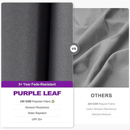 PURPLE LEAF 8' X 8' Left-right Tilting Patio Umbrella Outdoor Cantilever Swivel Square Umbrella Aluminum Offset Umbrella with 360-degree Rotation for Garden Deck Pool Patio Light Grey