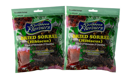 Sorrel Hibiscus Flowers (2 x 3Oz.) Herbal Tea Whole Petal 6 Oz - 100% Natural Dried Raw - Non GMO - Vegan - USFDA Inspected - Makes Refreshing Iced Tea Or Hot Tea