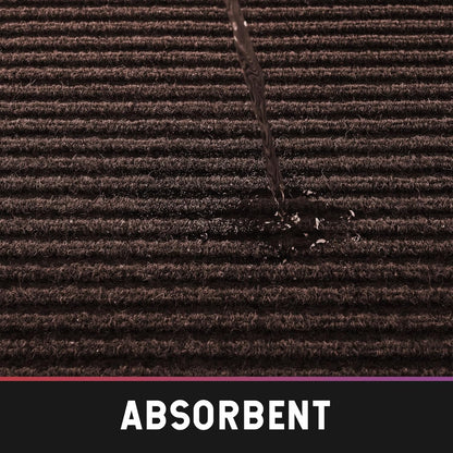 fani 2 PCS Heavy Duty Large Outdoor Indoor Entrance Doormat Brown Waterproof Low Profile Entrance Rug Front Door Mat Patio Anti-Skid Rubber Back, 31x47 inch (Brown)