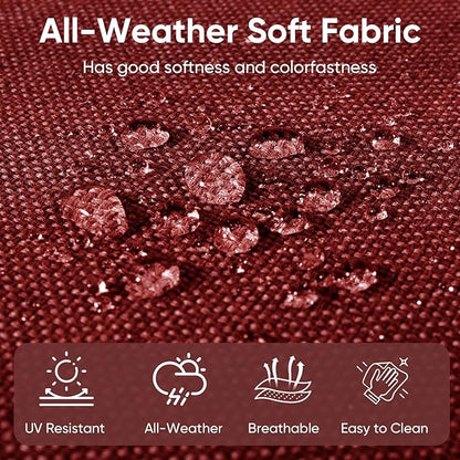 Outdoor Wicker Chair Cushions 2 Packs - Outside High Back Thick Water-Resistant Cushion 22x24 with Zipper Cover for Patio Glider Rocking Chairs Loveseat Couch – Red/Buckle