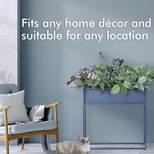 Cocoyard Modern Rectangular Planter Flower Box (Navy, 28" H)