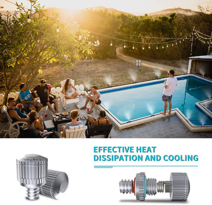 Fogland Misting Nozzles for Cooling System:20pcs Clogging-Prevent Cleanable Stainless Steel Mist Nozzles 0.016" Orifice 10/24 UNC for Patio Garden Trampoline