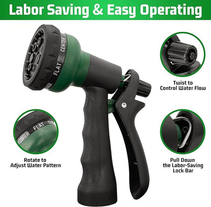 NEXCOVER Hose Nozzle 2PK, Garden Hose Nozzle with 7 Adjustable Watering Patterns, ABS Hose Nozzle Sprayer, Non-Slip Water Spray Nozzle for Watering Plants & Lawns, Cleaning, Washing Pets & Cars