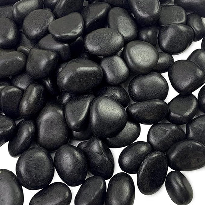 10 lbs Black Rocks Pebbles for Plants, 1-2 Inch Polished Black River Rocks for Planter Garden Landscaping Vase Yard Walkway Home Décor Paving Fountain and Outdoor Decorative Stones