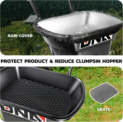 DNA MOTORING 80lb Walk-Behind Broadcast Spreader 36KG/29L Capacity, Garden Seeder with Wheels, for Residential Farm Seeding, TOOLS-00469