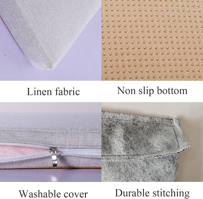 Bench Seat Cushions Memory Foam Chair Pads Non-Slip Rubber Back Indoor Swing/Settee Cushion 44 x14Inch, Beige