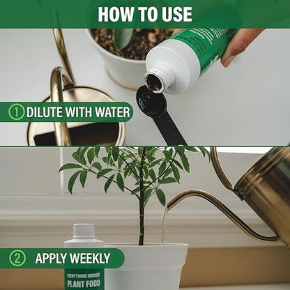 Humboldts Secret Everything Indoor Plant Food with Kelp | Liquid Concentrate Indoor Plant Fertilizer 3-3-3 All Purpose Plant Food for House Plants (8 Ounce)