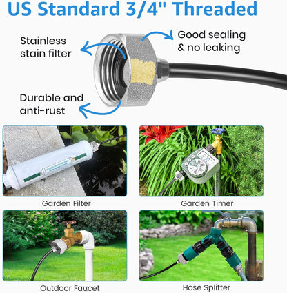 MIXC Misters for Outside Patio, 75FT (23M) Misting Line+23 Mist Nozzles+3/4" Brass Adapter, Outdoor Misting Cooling System for Patio Backyard Garden Greenhouse Horse Corral