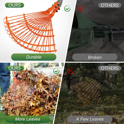 Walensee Leaf Grabber Rake, Leaf Collector Tool with Long Steel Handle & Steel Claw, Lightweight & Efficient Leaf Picker, Comfortable Grip, Ideal for Leaves, Twigs, Yard Waste Garden Cleanup