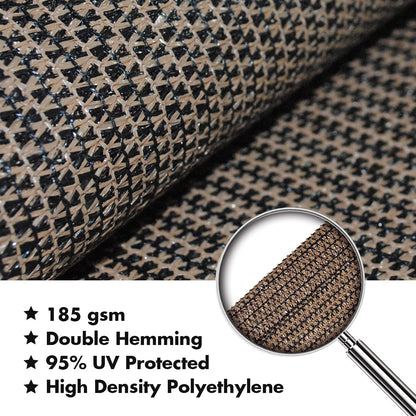 KANAGAWA Sun Shade Sail 10'x13' Brown Rectangle UV Block Canopy Awning Shelter Fabric Cloth Screen for Outdoor Patio Garden Backyard