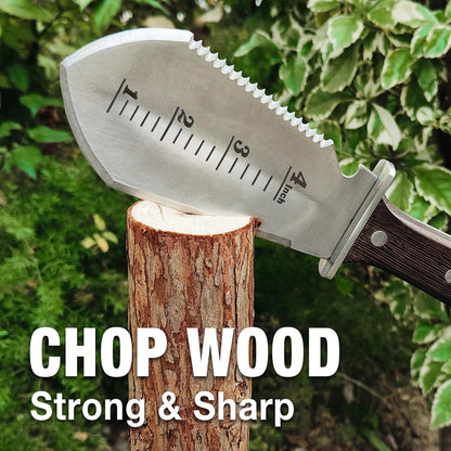 4-in-1 Hori Hori Garden Knife Heavy-Duty Small Gardening Trowel, for Quick Digging, Cutting, Weeding