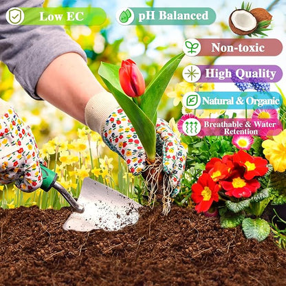 ZeeDix Compressed Coco Coir Brick for Plants, Premium Coconut Coir Bricks Potting Soil Mix, Natural Coconut Husk Coco Peat Brick with Low EC and pH Balance for Gardening Plants Flower Herbs