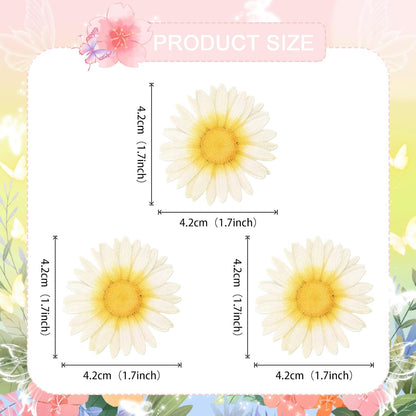 60 PCS Edible Daisy Cupcake Toppers Wafer Paper Flower Birthday Party Decorations Edible Sunflower Cupcake Picks for Baby Shower Spring Wedding Birthday Party Cake Food Decorations Supplies White
