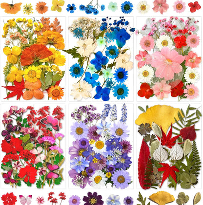150Pcs Dried Pressed Flowers for Resin, Assorted Real Natural Bulk Dry Floral Leaves for DIY Art Crafts, Epoxy Molds, Jewelry, Soap, Candle Making, Nails Decors