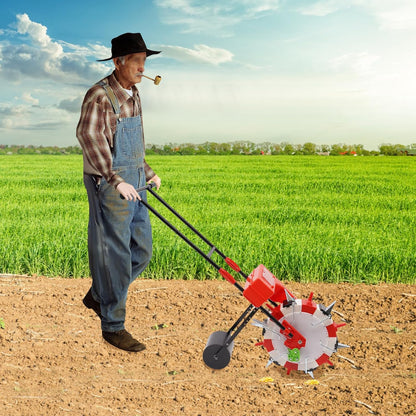 6-Row Manual Garden Seeder, Corn Planter, Hand Push Precision Seeder Planter for Corn Soybean Peanut Seeds, 10.24" Sowing Spacing, 3.15" Sowing Depth