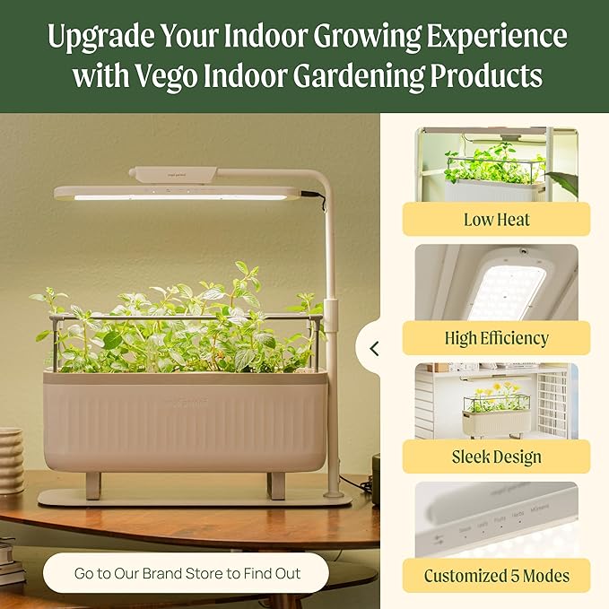 Vego garden 2 Pack Herb Indoor Plant Box, Self Watering Planters Pots for Indoor Plants with Trellis for Kitchen Window Sill or Countertop Plants Cage - Fog Gray