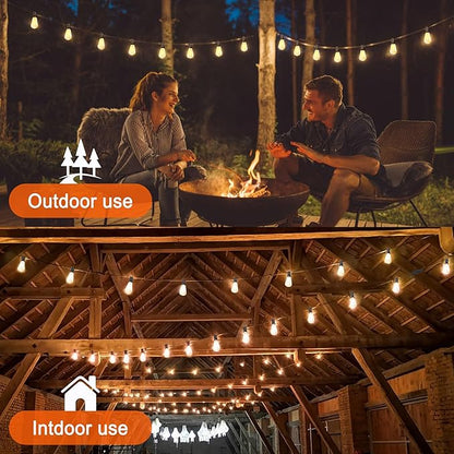 Solar String Lights for Outside 120FT with Remote 8 Lights Mode, Weatherproof Shatterproof S14 LED Bulb 34 Sockets, Outdoor Patio Light for Backyard Porch Cafe