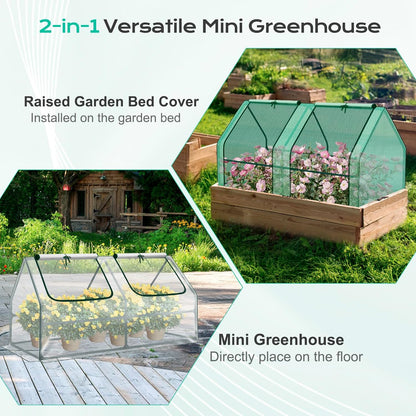 BPS 6x3x3 ft Mini Garden Greenhouse with 3 Dual Covers (PE & PVC & Mesh) Waterproof, UV-Protected Portable Grow Tent for Flowers, Vegetables, and Herbs in All Seasons