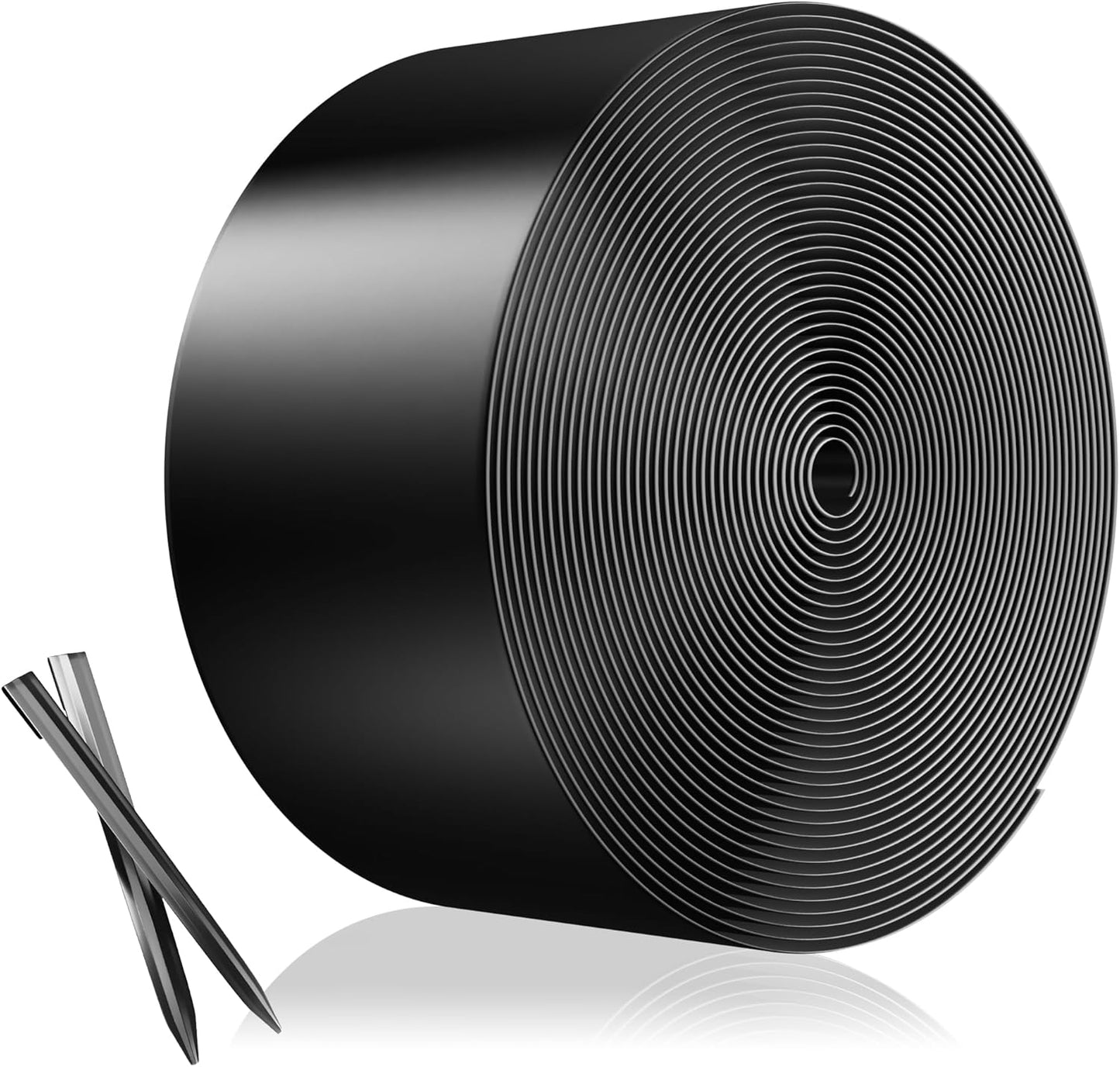 Metal Garden Landscape Edging with 31 Pcs Stakes, 4.5" x 100Ft Galvanized Steel Lawn Edgings Roll Flexible Coil Border for Landcaping,Flower Bed,Black