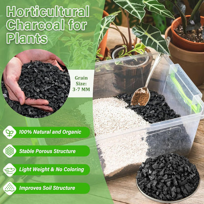Legigo 2 QT Horticultural Charcoal- Activated Charcoal for Plants, Biochar Soil Amendment for Indoor Plants, Terrariums, Orchids Potting Mix and Gardening