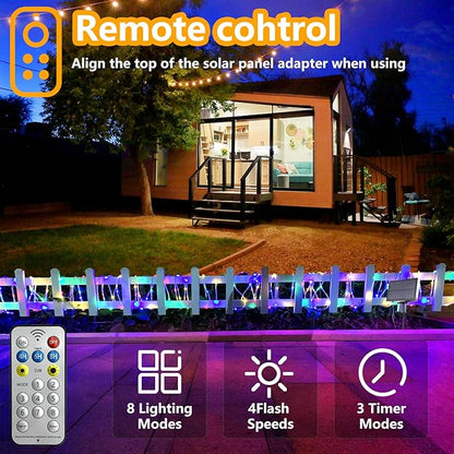 Solar String Lights Outdoor, 132Ft(66Ftx2 Pack) 400LED Rope Lights Waterproof, Color Changing LED Fairy Lights Solar Powered,Tube Lights with Remote for Christmas,Garden,Swimming Pool,Trampoline