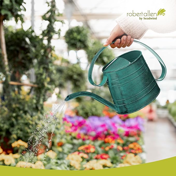 Headwind Danbury Vintage Watering Can – 1/2 Gallon Surf Light Blue Decorative Galvanized Large Metal Watering Can Planter for Outdoor & Indoor – Antique Style by Robert Allen