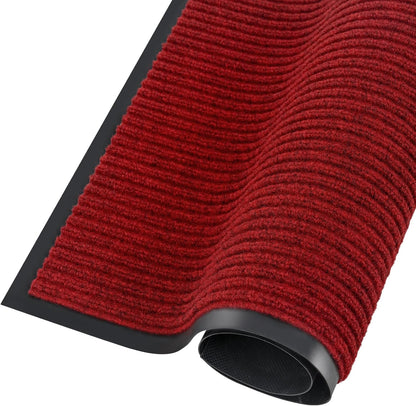 fani Heavy Duty Large Outdoor Indoor Entrance Black Doormat Waterproof Low Profile Entrance Rug Front Door Mat Patio Anti-Skid Rubber Back, 35x72 inch (Red)