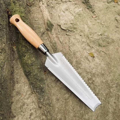 SUMIO 13.3" Alloy Steel Weeding Transplanter, Hori Hori Knife, Digging Trowel with Serrated Edge, Garden Root Cutter, and Dandelion Trowel for Propagation and Transplanting