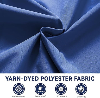 10x13 FT Cantilever Patio Umbrella with Base Included Double Top Outdoor Rectangular Large Heavy Duty Aluminum Offset Umbrellas with 7 Level Tilt 360-degree Rotation for Pool Garden Deck, Navy