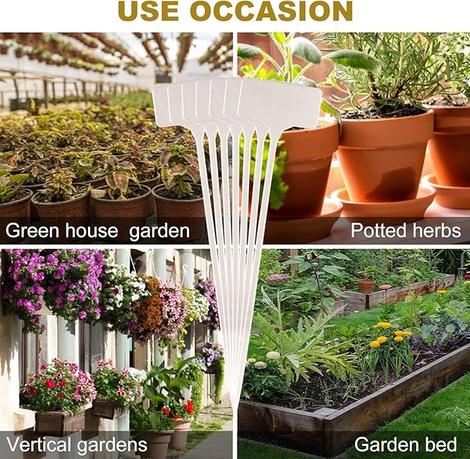 Garden Markers Waterproof, Outdoor Large Plant Id Tags Tall Plant Labels, Plastic Garden Signs Identification Stakes, for Vegetables Herb Seed Pot Flower, 50pcs 11'' Long