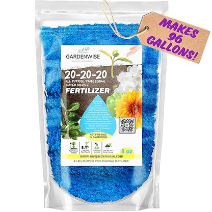 20-20-20 Water-Soluble Fertilizer – Powder for Liquid Plant Food for Indoor & Outdoor Plants, Orchids, Vegetables, Lawns, Flowers – 20 20 20 Fertilizer (8 oz)