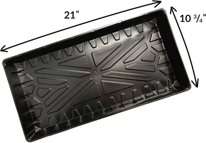 Jiffy Seed Starting Watertight Plastic Plant Tray, 10.75" x 21" - 10 Trays