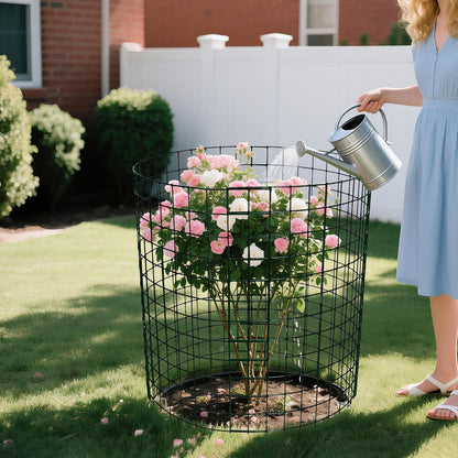 16pcs Plant Protectors from Animals, 24"x 12" Wire Plant Protector, Wire Cages for Plants with Stakes and Cable Ties, Metal Plant Cages for Plants, Vegetables, Flowers