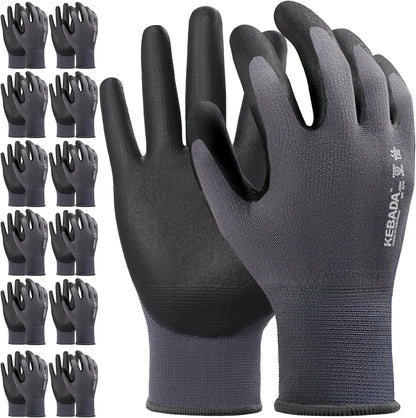 Kebada Work Gloves for Men and Women, Foam Nitrile Coated Safety Gloves with Grip, Ideal for Warehouse Package Handling, Gardening, Mechanic and Construction, XL