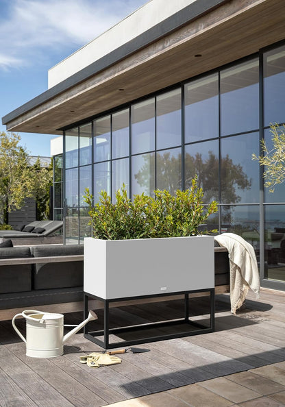 Veradek Block Series Raised Long Box Planter for Patio & Garden | Durable All-Weather Use with Aluminum Stand | Modern Décor for Herbs, Flowers