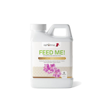 rePotme Orchid Fertilizer - Feed ME! MSU Orchid Food - RO/Rain/Tap Water (Half Pint - 8 oz)