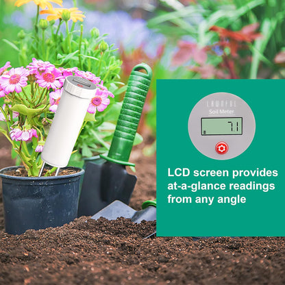 Digital Soil pH Meter, Industrial Grade Soil pH Tester with Calibration-Free LCD Display, High Accuracy Soil pH Pen, Soil pH Monitor for Garden, Lawn, Plant (White)